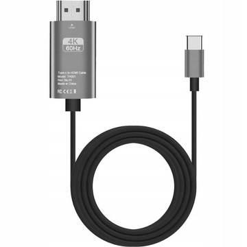 KABEL ADAPTER PRZEJŚCIÓWKA USB-C - HDMI 4K 2 METRY