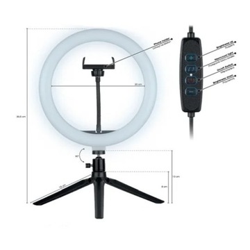 Lampa pierścieniowa LED z mini statywem