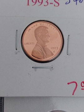 Moneta 1 cent Lincoln 1993 S
