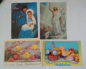 4 pocztówki świąteczne (zestaw)