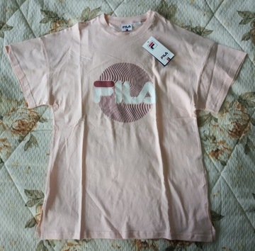 T-shirt FILA S/M różowy morelowy bawełna nowy