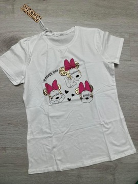 Koszulka t-shirt z nadrukiem cekiny mickey mouse
