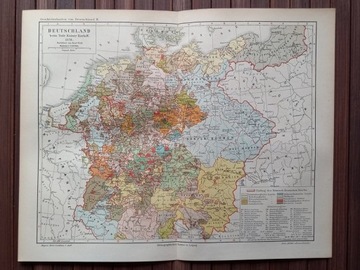 Stara mapa Deutschland 1894 r 