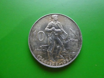 Czechosłowacja , 10 Koron 1954 srebro