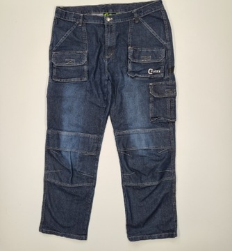 Niebieskie szerokie jeansy cargo  rozmiar W40  L32