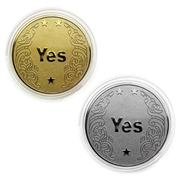 Moneta - orzeł czy reszka - tak czy nie - złota  