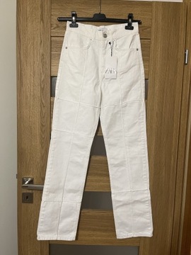 Nowe spodnie jeansy Zara białe 36 high waist