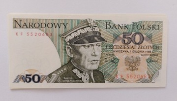 50 zł Świerczewski 1988 ser.KF banknot z paczki 