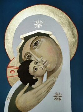 Matka Boża z Dzieciątkiem, ikona na desce