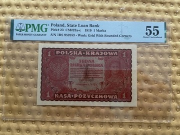 PMG55 Banknot 1 Marka Polska 1919r