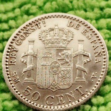 1904 Hiszpania Srebrnych 50 centimos
