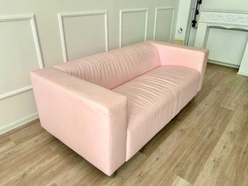 IKEa Klippan sofa różowa ekoskóra