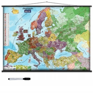 Mapa Ścienna Europy Europa Kodowo-drogowa 160x220