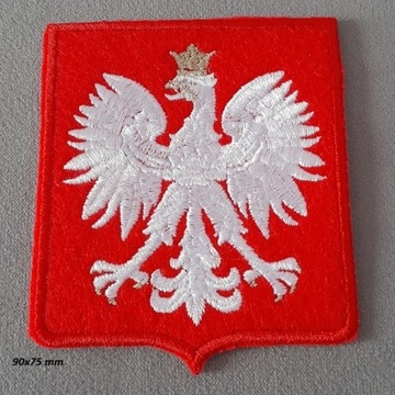 Emblemat naszywka godło orzeł Polska 90x75 mm