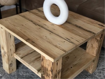 Drewniany stolik kawowy loft rustic stare drewno