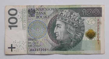 * POLSKA 100 złotych 2012 stan z obiegu seria AA