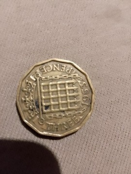Moneta three Penny 1953 