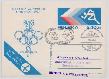Lot Olimpijski Warszawa - Montreal 1976 rok