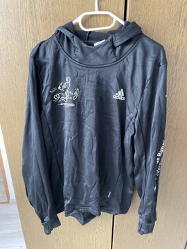 Bluza czarna męska damska z kapturem Adidas S M