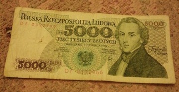 Banknot 5000 zł 1982r PRL 