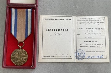 Medal Za zasługi w ochronie porządku publ PRL MSW