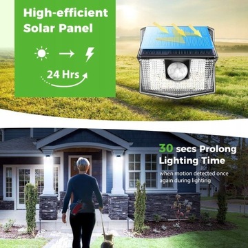 4 SZT Lampa solarna LED czujnik ruchu I zmierzchu 