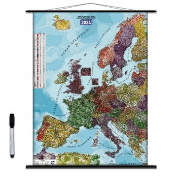 Mapa ścienna Europa Kodowo-drogowa 200x150cm 2024