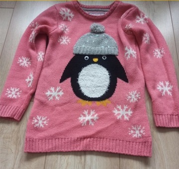 Sweterek pingwinek r 122-134