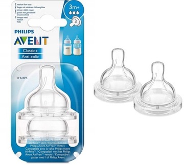 Smoczek Philips Avent antykolkowy silikon 3 m +