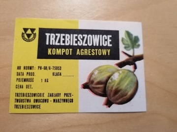 Etykieta kompot agrestowa Trzebieszowice