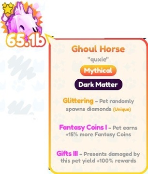 Roblox Pet Simulator X Ghoul Horse