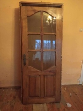 Drzwi wewnętrzne z drewna 80cm + ościeżnice progi