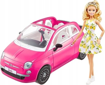 Barbie Lalka + Fiat 500 GXR57