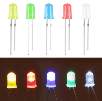 100 sztuk 5mm diody LED DC 3V 20mA okrągłe