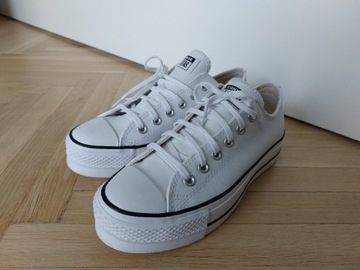 Trampki Converse, białe skórzane, rozmiar 37,5