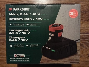 Parkside Akumulator 12V 2AH plus ładowarka DE