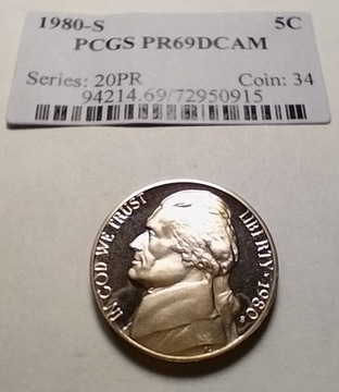 5 centów 1980 USA PROOF