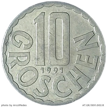 10 groszy 1991, Austria 