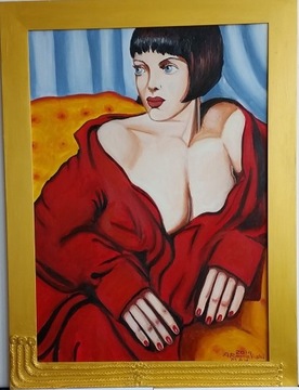 Obraz olejny "Kobieta w czerwieni"