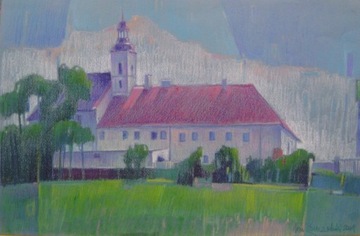 KLASZTOR W TRUTOWIE pastel olejny 31,5x47,5cm 2001