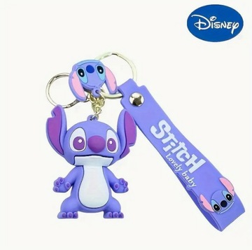 Brelok Stitch Lilo i Stich fioletowym z paskiem