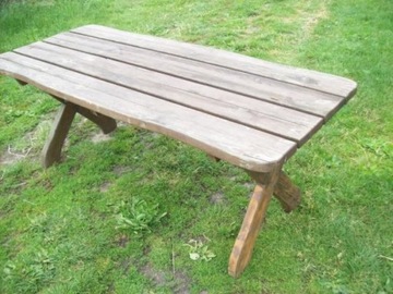 stół ogrodowy drewniany drewno mocne zdrowe 