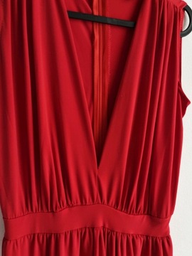 Elegancka sukienka wesele czerwona maxi długa M
