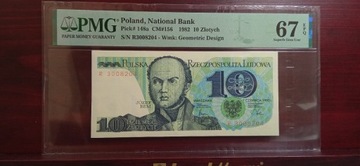 Banknot PRL 10 zł grading PMG 67 EPQ