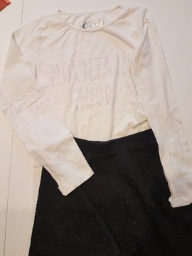 OKAZJA!Spódniczka czarna F&F+biała baweł.bluzeczka