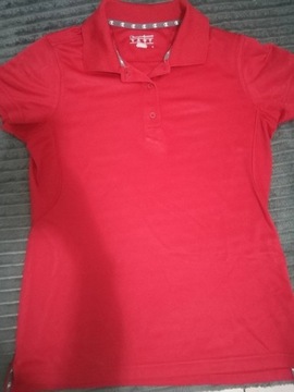 T-shirt polo damski czerwony