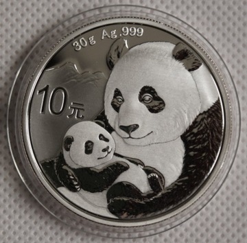Chińska Panda 2019 10 Yuan SREBRO