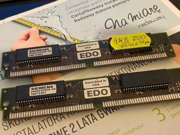 Pamięć ram EDO 2x4MB 60ns 72pin