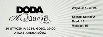 Bilet na koncert Dody Aquaria Tour Łódz 20.01.24r.