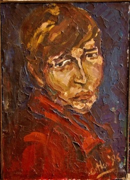 Portret kobiety obraz olejny 1996  sygnowany 39x55
